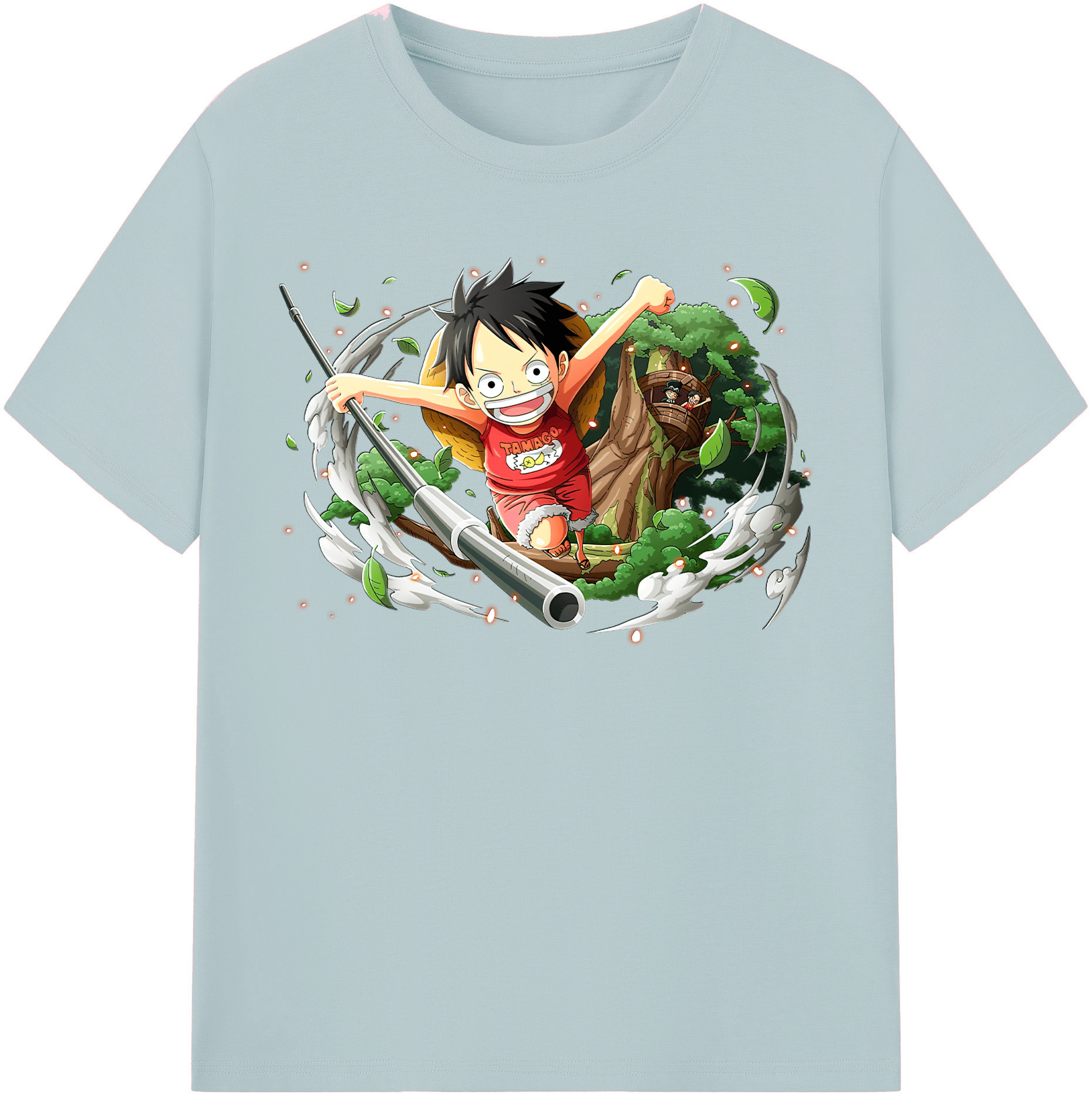 ワンピース モンキー・D・ルフィ ONE PIECE Monkey D. Luffy 綿100％半袖Tシャツ（フロントプリント）